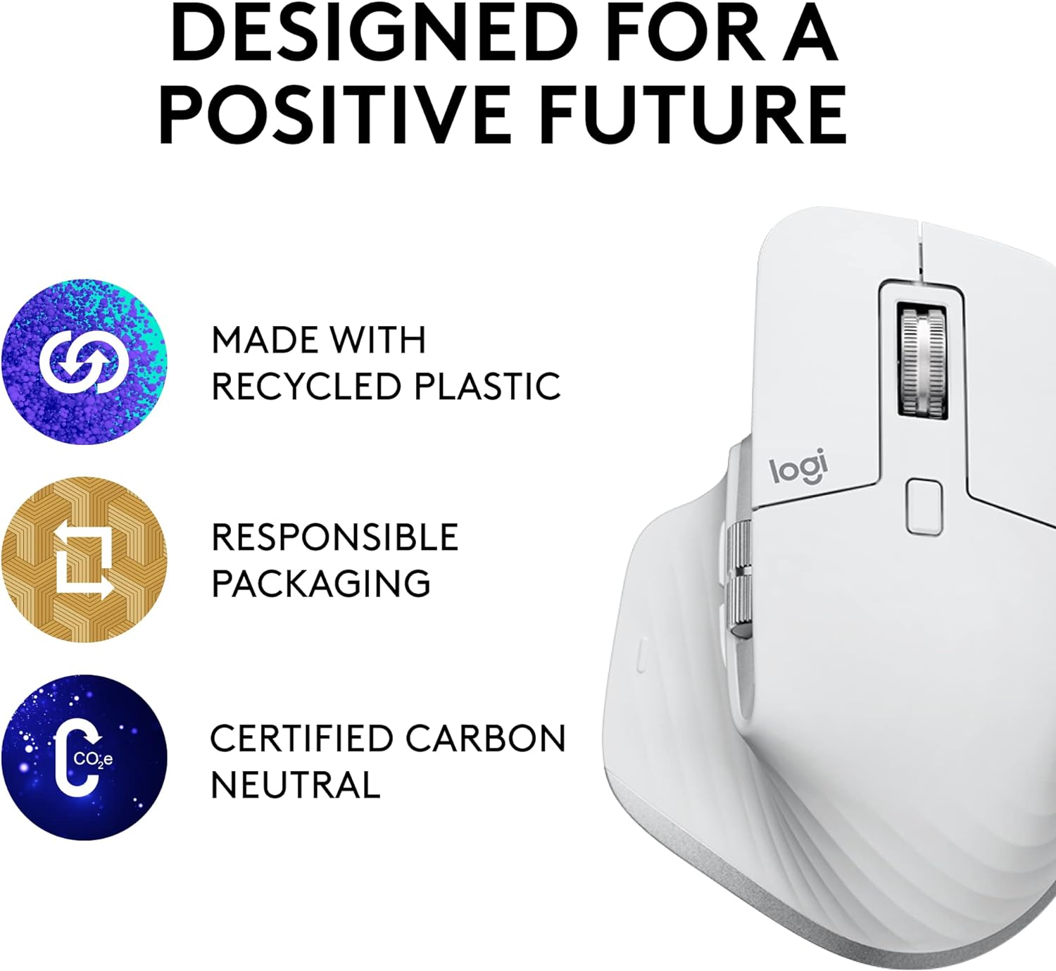 Logitech MX Master 3S Wireless Performance Mouse - White Logitech MX Master 3S Wireless Performance Mouse - White